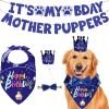 aDog Birthday Bandana Hat Set Dog Birthday Party Supplies Cute Dog Birthday Banner Decoration with Hat Bandana Bowtie