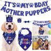 aDog Birthday Bandana Hat Set Dog Birthday Party Supplies Cute Dog Birthday Banner Decoration with Hat Bandana Bowtie