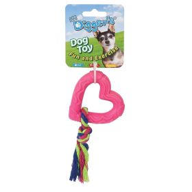 DGR TPR Heart & Rope Dental Toy for Small Dogs