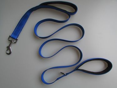 Double Distance Reflective Nylon Pet Leash With Metal Buckle And Handle