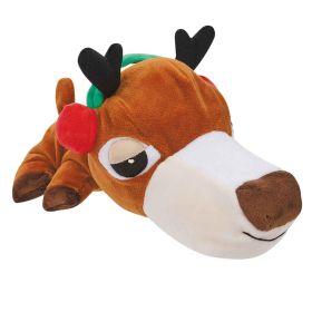 DGR FatHedz Holiday Reindeer Plush Dog Toy - Interactive Squeaker Fun