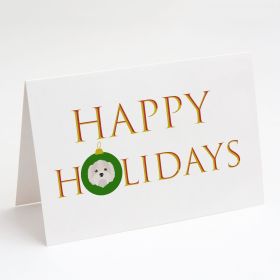 Kyi-Leo - Dog Face Happy Holidays Christmas Greeting Cards Pack of 8 Blank Cards with Envelopes Whimsical A7 Size 5x7 Blank Note Cards