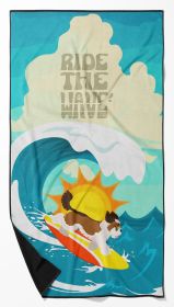 Surfer Dog Shih Tzu Premium Beach Towel Oversized Towel Beach Blanket, Pool, Beach Essentials, Yoga, Premium Bath Towel, Quick Dry Plush