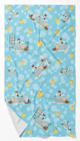 Red Boston Terrier Bath Towel Large Oversized Plush Fitness Body Towel, Ultra Soft Absorbent Quick Drying, 42"L x 24"W