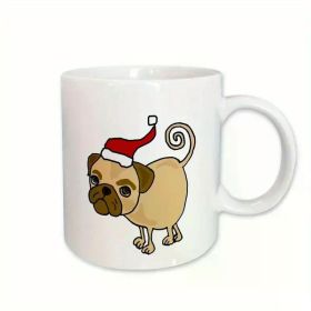 1pc Funny Pug Puppy Dog Wearing Santa Hat Mug