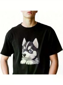 Smile Dog Men'S Graphic T-Shirt, Casual Short Sleeve Men'S Printed Tee,