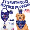 aDog Birthday Bandana Hat Set Dog Birthday Party Supplies Cute Dog Birthday Banner Decoration with Hat Bandana Bowtie