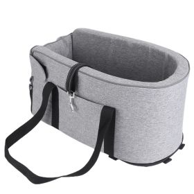 Console Pet Car Seat with Storage Pocket Booster Car Seat Portable Pet Travel Bag Machine Washable Pet Seat Fit For Small Dog Cat (Option: PetCarSeat Silver)