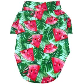Hawaiian Camp Shirt (Color: Juicy Watermelon, size: 2X-Large)